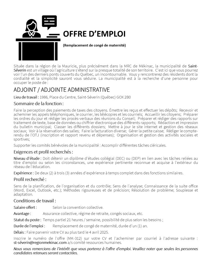 Offre d'emploi