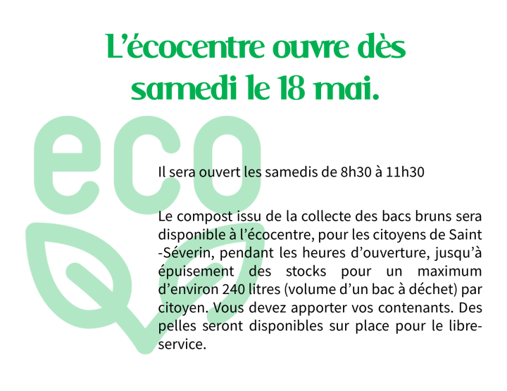 Ouverture écocentre