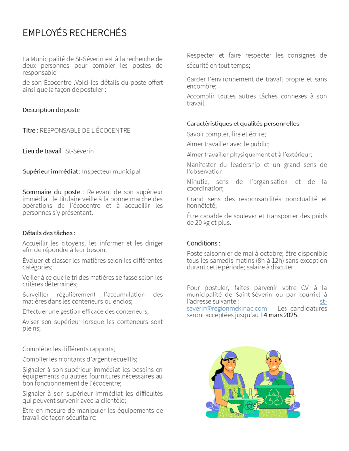 Offre d'emploi